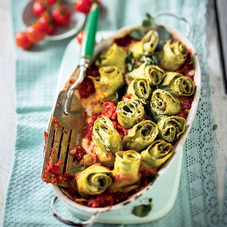 alcachofas-pasta-rellena-albahaca-ricotta